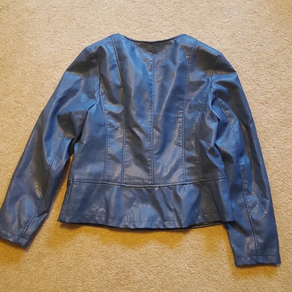Women's Alfani smoke blue Moto jacket size M - Picture 3 of 8